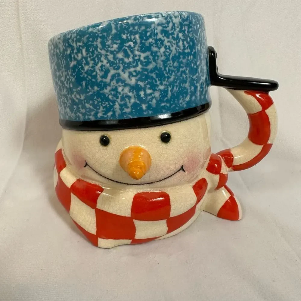 Hallmark Percy Jumbo Coffee Cup Mug Mitford Snowman with Pot on Head Jan Karon